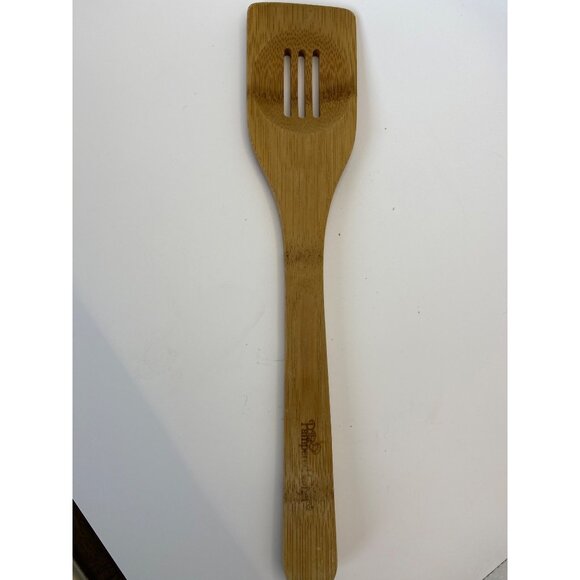 Pampered Chef Bamboo Slotted Turner Spatula 12" Durable Eco-Friendly Cooking Too - Picture 1 of 10